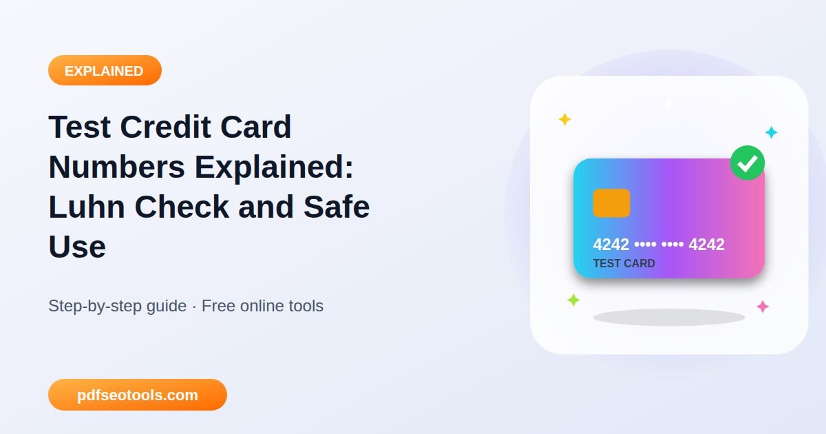 Test Credit Card Numbers Explained: Luhn Check and Safe Use